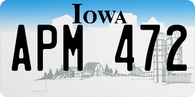 IA license plate APM472