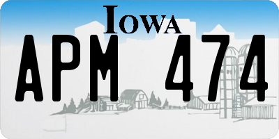 IA license plate APM474