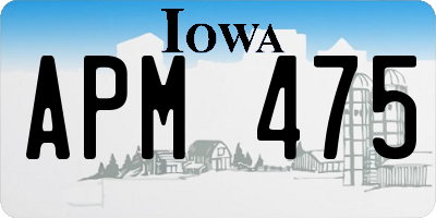 IA license plate APM475