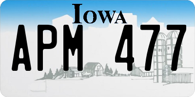 IA license plate APM477