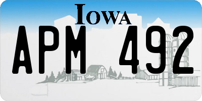 IA license plate APM492