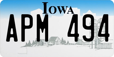 IA license plate APM494