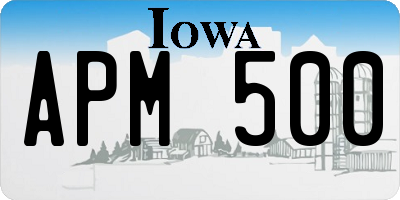 IA license plate APM500
