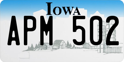 IA license plate APM502