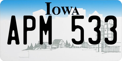 IA license plate APM533
