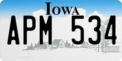 IA license plate APM534