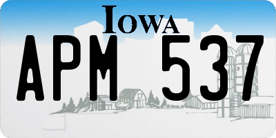 IA license plate APM537