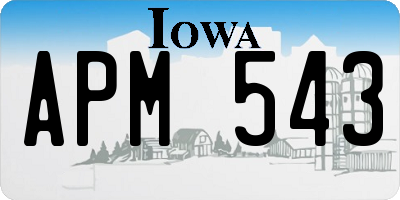 IA license plate APM543