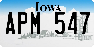 IA license plate APM547