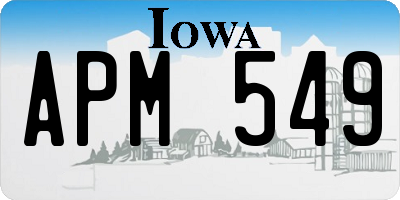 IA license plate APM549