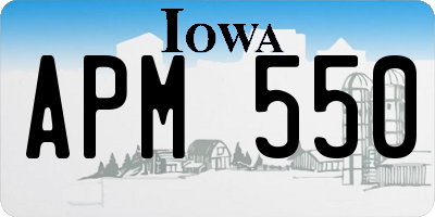 IA license plate APM550