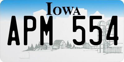 IA license plate APM554