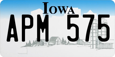 IA license plate APM575