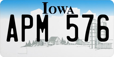 IA license plate APM576