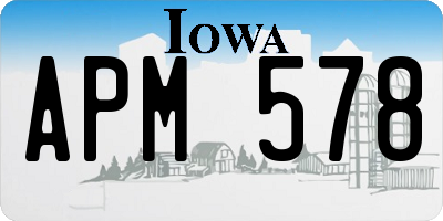 IA license plate APM578