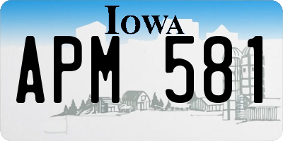 IA license plate APM581