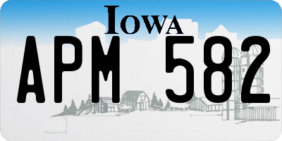 IA license plate APM582