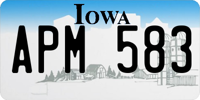 IA license plate APM583