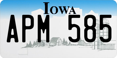 IA license plate APM585
