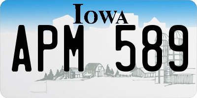 IA license plate APM589