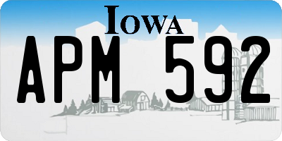 IA license plate APM592