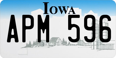 IA license plate APM596