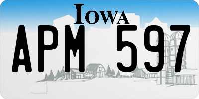 IA license plate APM597