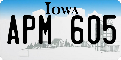 IA license plate APM605