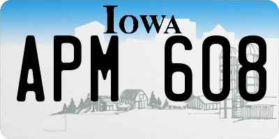 IA license plate APM608