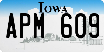 IA license plate APM609