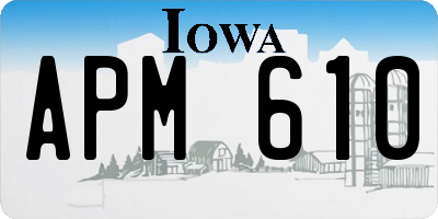 IA license plate APM610