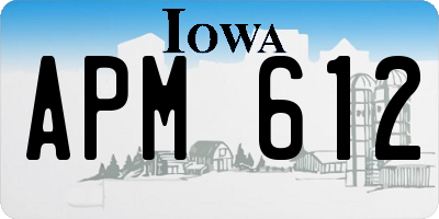 IA license plate APM612