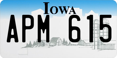 IA license plate APM615