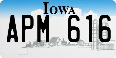 IA license plate APM616
