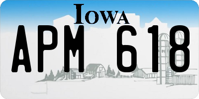 IA license plate APM618
