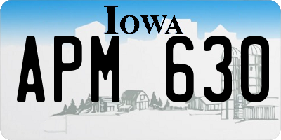 IA license plate APM630