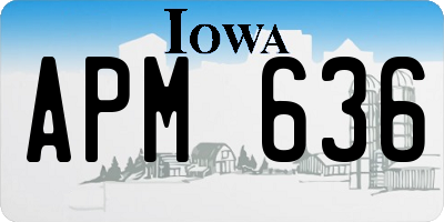 IA license plate APM636