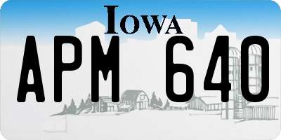 IA license plate APM640
