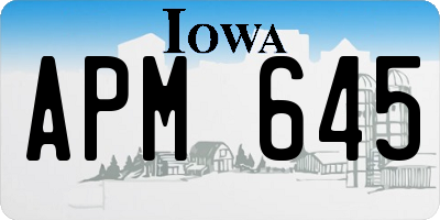 IA license plate APM645