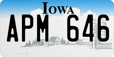 IA license plate APM646