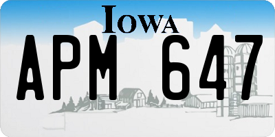 IA license plate APM647