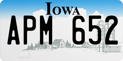 IA license plate APM652
