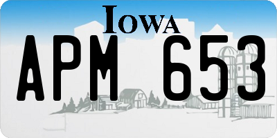 IA license plate APM653