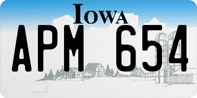 IA license plate APM654