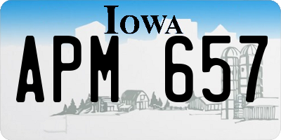IA license plate APM657