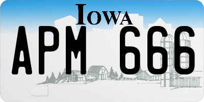 IA license plate APM666