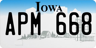 IA license plate APM668