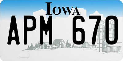 IA license plate APM670