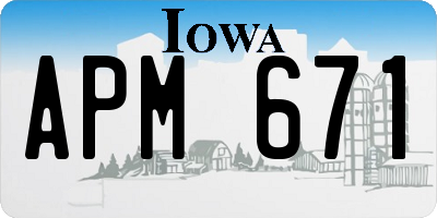IA license plate APM671