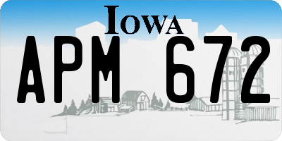 IA license plate APM672